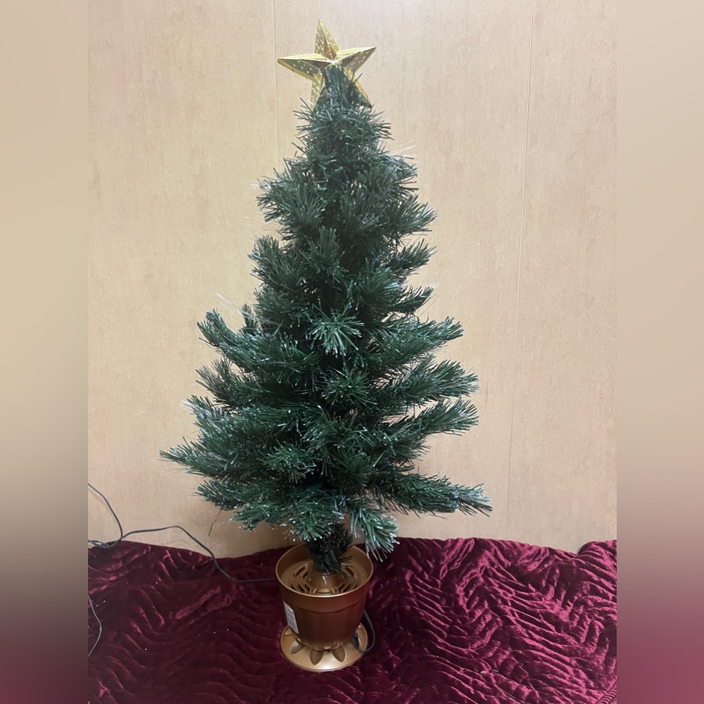 Vintage Fiber Optic Multicolor Lights Christmas Tree